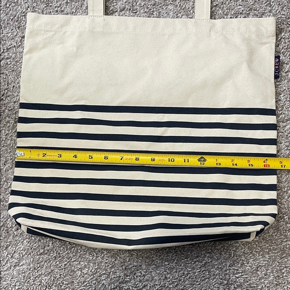 NWT J.Crew Striped Canvas Tote Bag - Picture 5 of 8